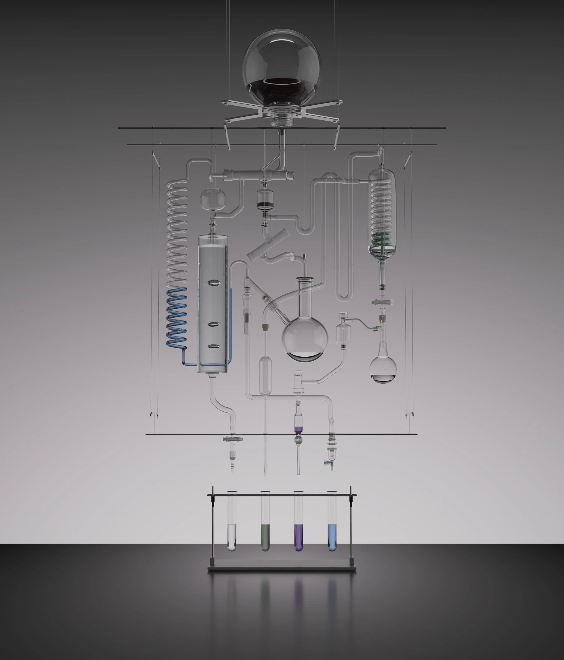 Image depicting a chemical apparatus for separating mixed substances